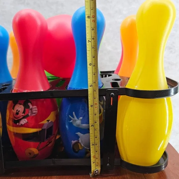 Disney Mickey Donald Goofy Pluto Mini Bowling Set 10 Pins 1 Ball Fun Toy Vtg - Picture 7 of 7